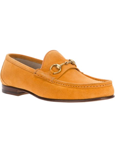 orange gucci loafers